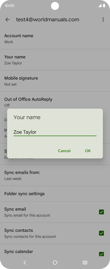 Key in the required sender name and press OK. Key in the required sender name and press OK.