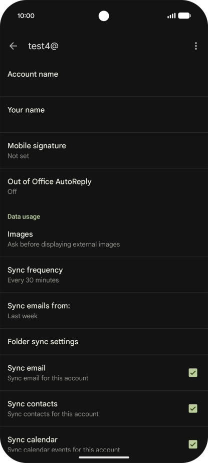 Press Account name and key in the required name. Press Account name and key in the required name.
