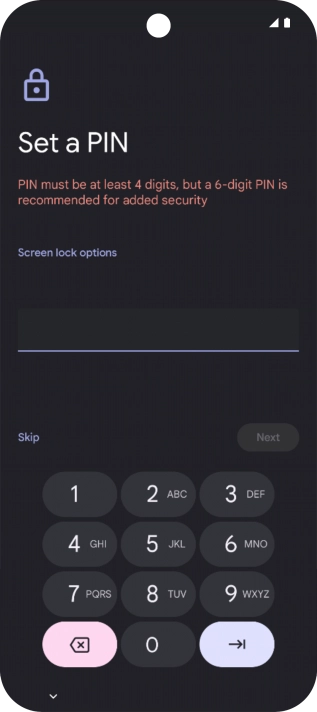 Press Skip. Press Skip.