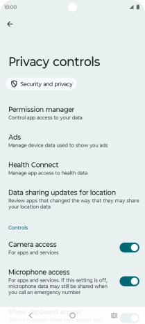 Press Permission manager.