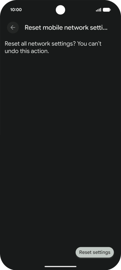 Press Reset settings. Press Reset settings.