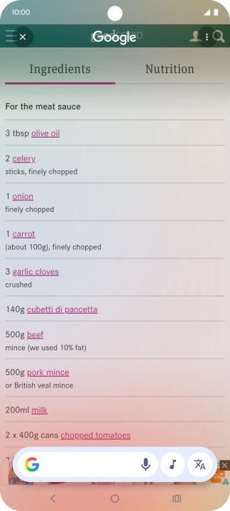 Press the translation icon.