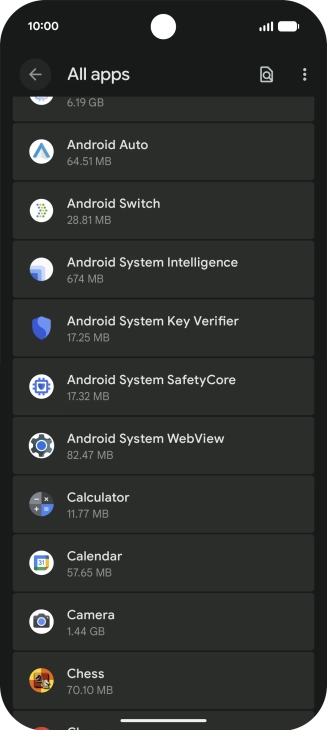 Press the required app. Press the required app.