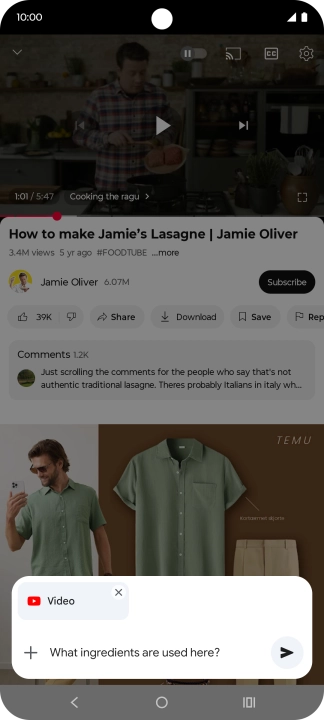 Follow the instructions on the screen to type or speak the required question for the video.