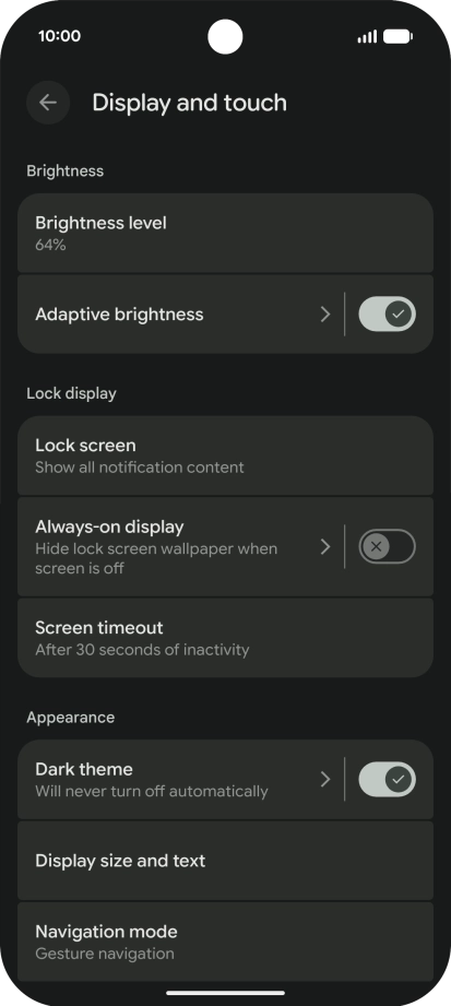 Press the indicator next to 