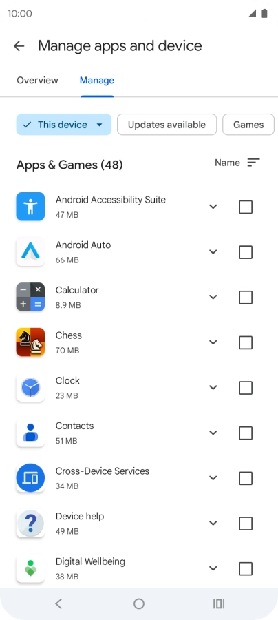 Press the required app.