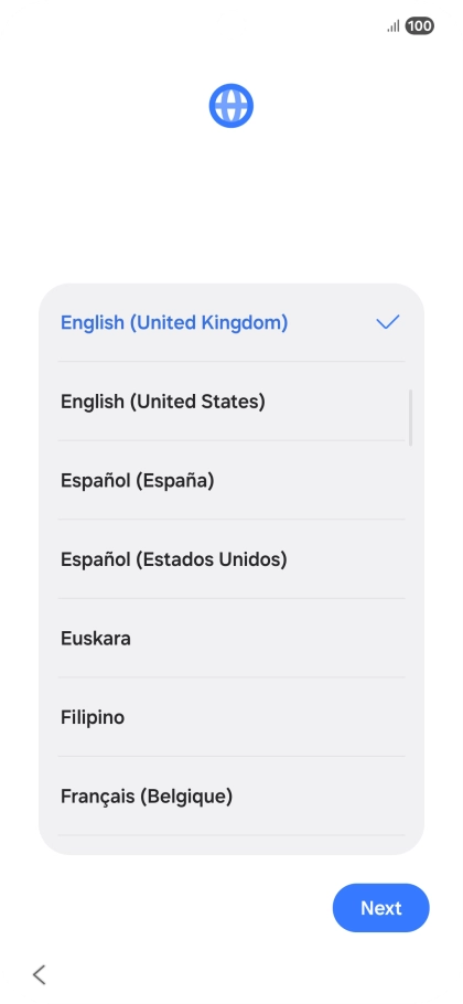 Press the required language.