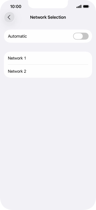 If you turn off the function, press the required network.