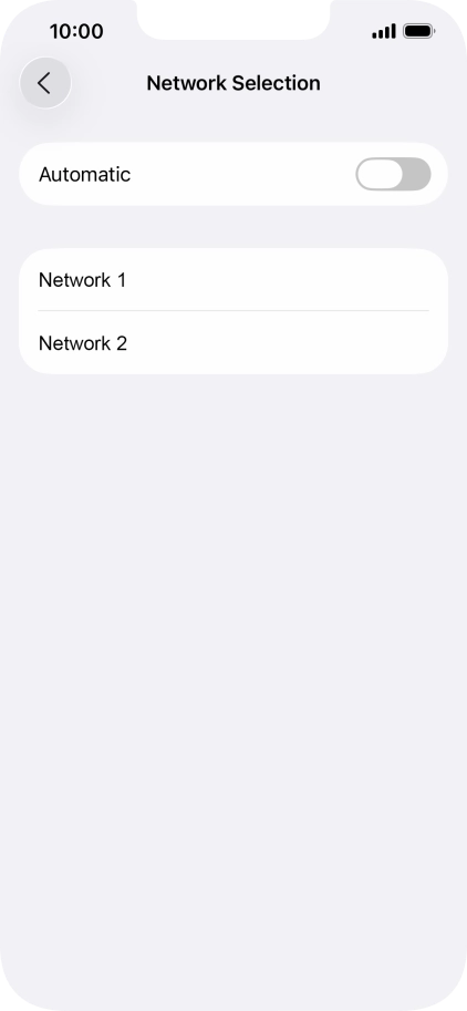 If you turn off the function, press the required network.