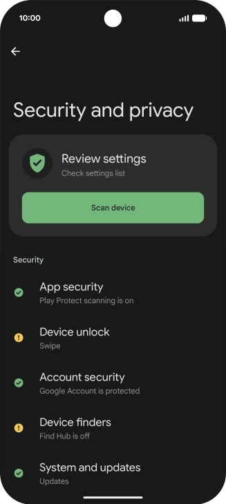 Press Device unlock. Press Device unlock.