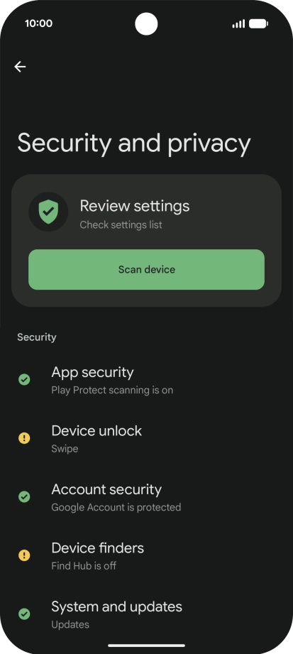 Press Device unlock. Press Device unlock.