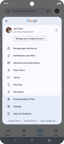 Press Manage apps and device.