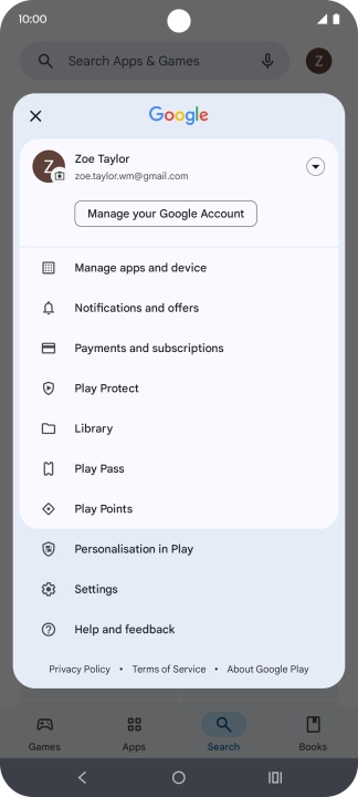 Press Manage apps and device.