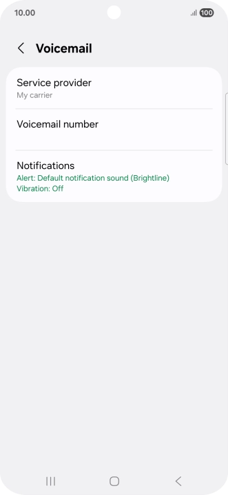 Press Voicemail number.