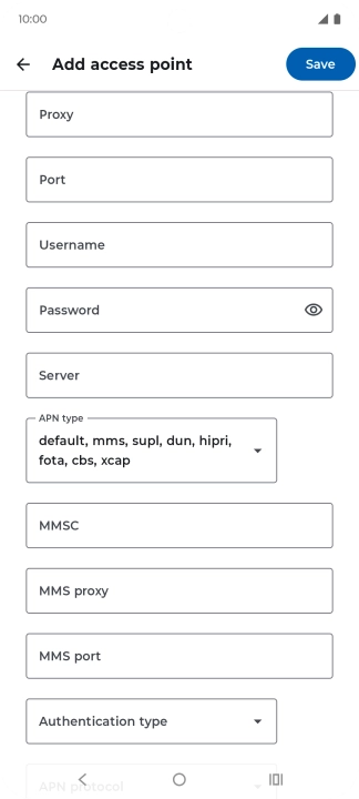 Press the drop down list below 