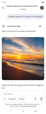 You can also ask Gemini to generate a picture based on your description. You can also ask Gemini to generate a picture based on your description.