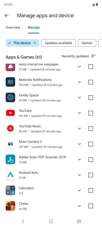 Press the required app.