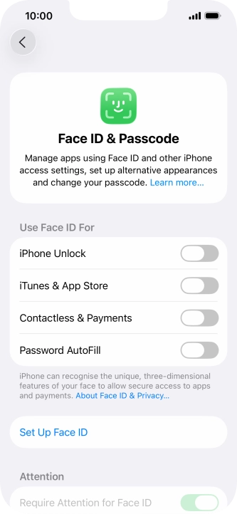 Press Set Up Face ID.