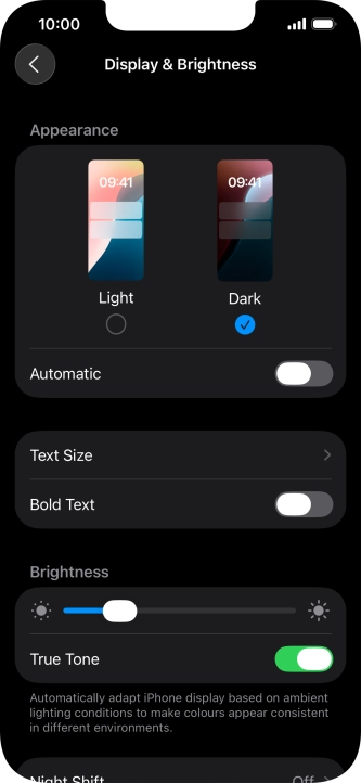 Press the indicator next to 