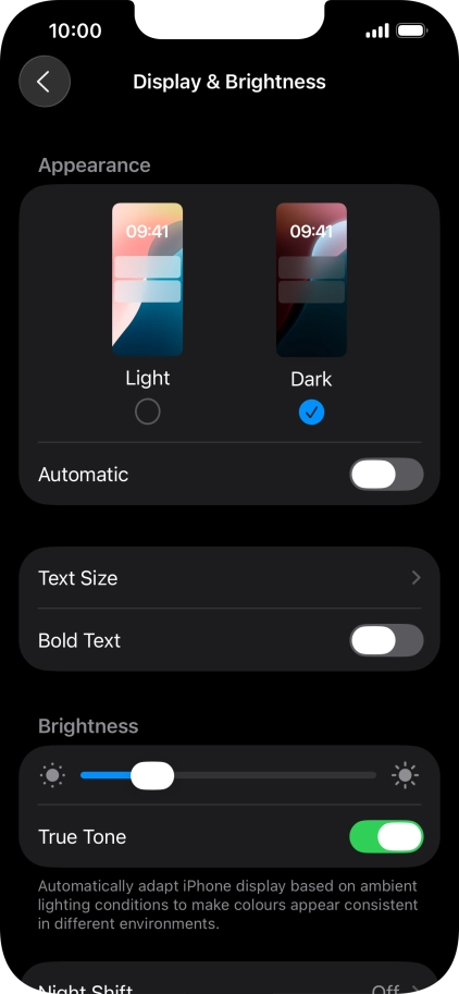 Press the indicator next to 