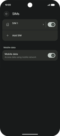 Press the name of the SIM. Press the name of the SIM.