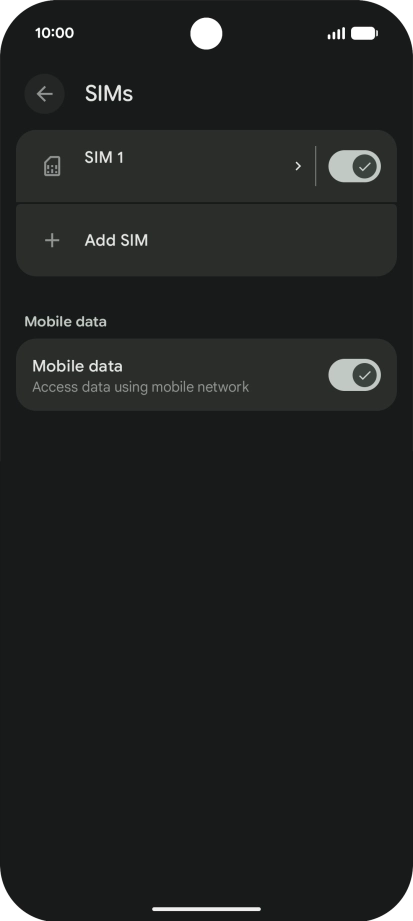Press the name of the SIM. Press the name of the SIM.