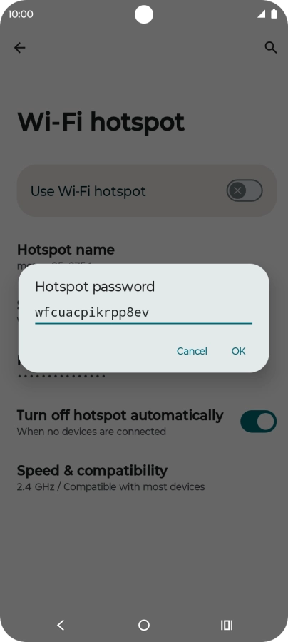 Key in the required password and press OK.