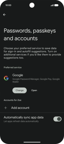 Press Add account. Press Add account.