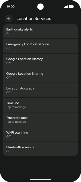 Press Location Accuracy.