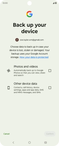 Press the fields next to the required data types to select them.