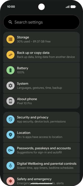 Press Passwords, passkeys and accounts.