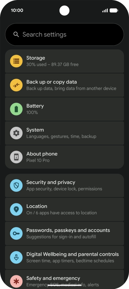 Press Passwords, passkeys and accounts.