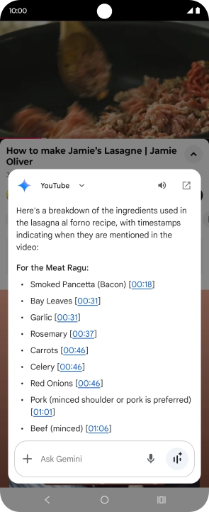 The answer from Gemini to your question is displayed. The answer from Gemini to your question is displayed.