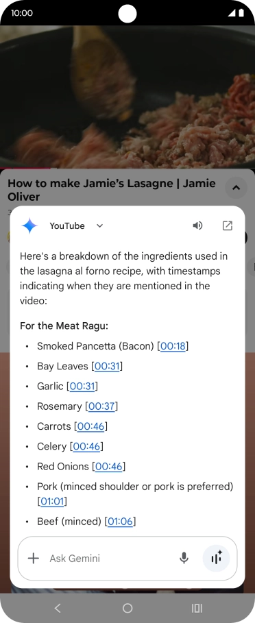 The answer from Gemini to your question is displayed. The answer from Gemini to your question is displayed.
