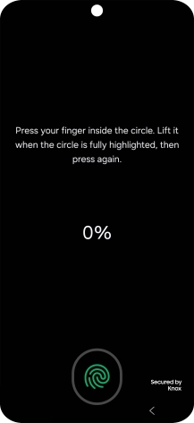 Follow the instructions on the screen to create the phone lock code using your fingerprint.