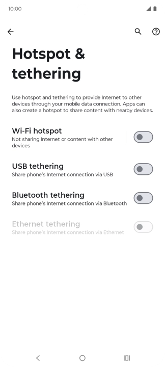 Press Wi-Fi hotspot.