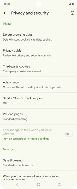 Press Delete browsing data. Press Delete browsing data.