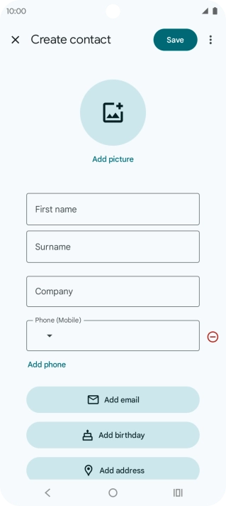 Press First name and key in the required first name.