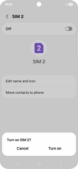 If you turn on use of the price plan, press Turn on.