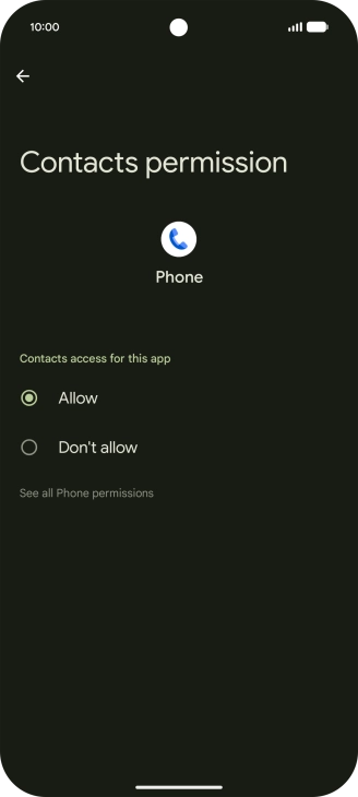 Press the required setting. Press the required setting.