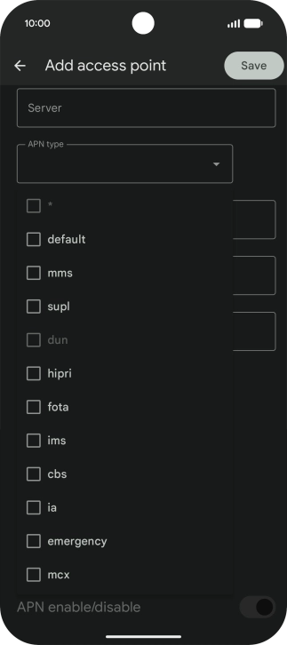 Press mms to turn on the setting.
