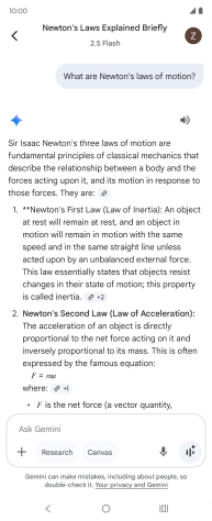 Transcription of the conversation with Gemini Live is now displayed. Transcription of the conversation with Gemini Live is now displayed.