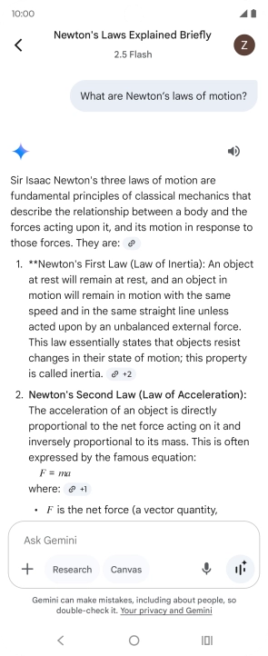 Transcription of the conversation with Gemini Live is now displayed. Transcription of the conversation with Gemini Live is now displayed.
