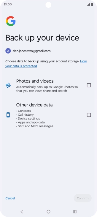 Press the fields next to the required data types to select them.