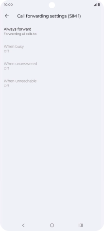 Press the required divert type.