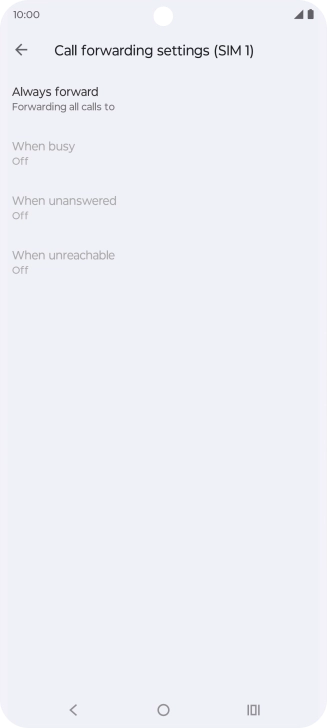 Press the required divert type.