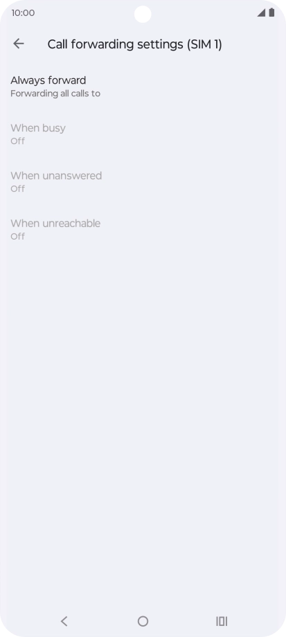 Press the required divert type.