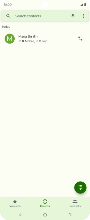 Press and hold the required contact. Press and hold the required contact.