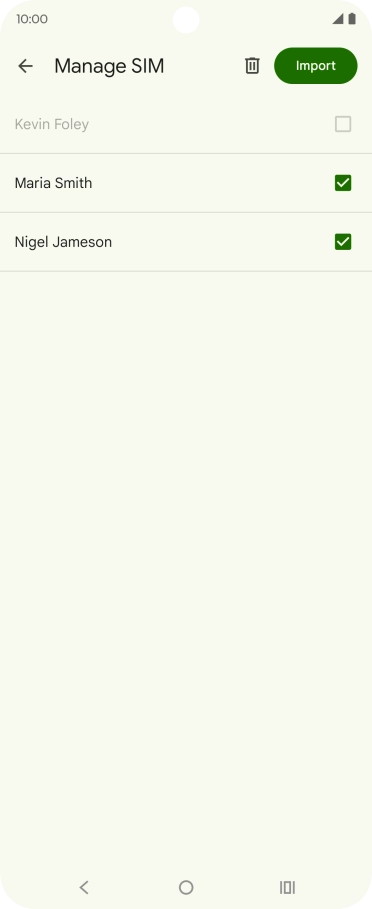 Press the fields next to the required contacts to select them.