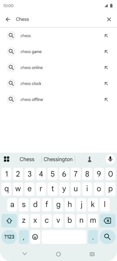 Key in the name or subject of the required app and press the search icon.
